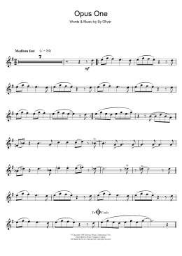 page one of Opus One (Clarinet Solo)