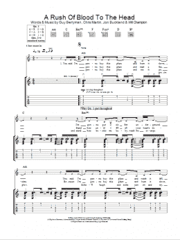 page one of A Rush Of Blood To The Head (Guitar Tab)