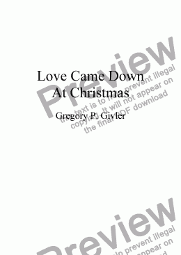 page one of Love Came Down At Christmas