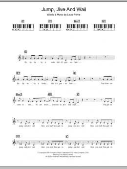 page one of Jump, Jive An' Wail (Piano Chords/Lyrics)