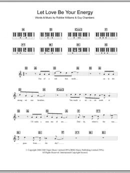 page one of Let Love Be Your Energy (Piano Chords/Lyrics)