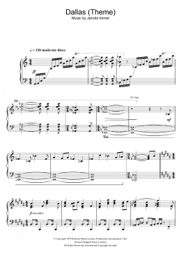 page one of Dallas (Theme) (Piano Solo)