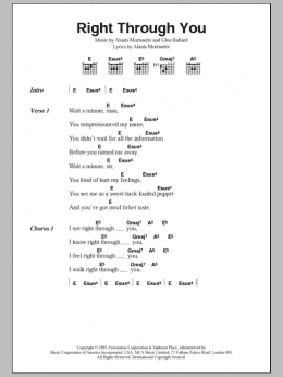 page one of Right Through You (Guitar Chords/Lyrics)