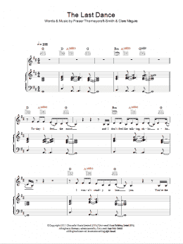 page one of The Last Dance (Piano, Vocal & Guitar Chords)
