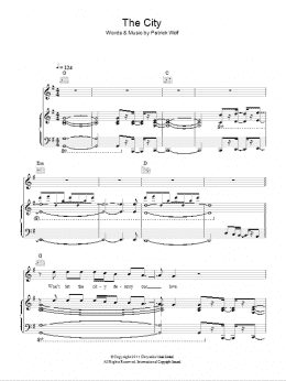 page one of The City (Piano, Vocal & Guitar Chords)