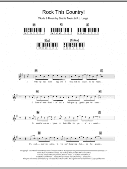 page one of Rock This Country! (Piano Chords/Lyrics)