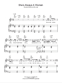page one of She's Always A Woman (Piano & Vocal)