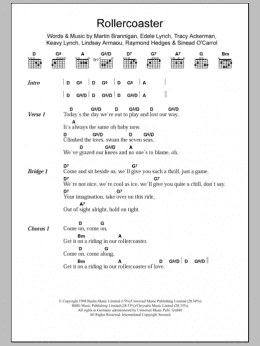 page one of Rollercoaster (Guitar Chords/Lyrics)
