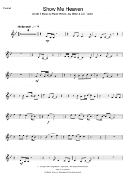 page one of Show Me Heaven (Clarinet Solo)