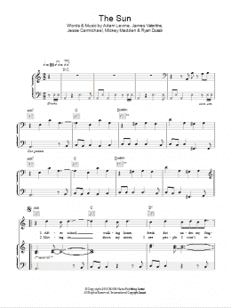 page one of The Sun (Piano, Vocal & Guitar Chords)