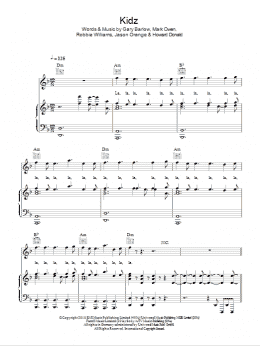 page one of Kidz (Piano, Vocal & Guitar Chords)