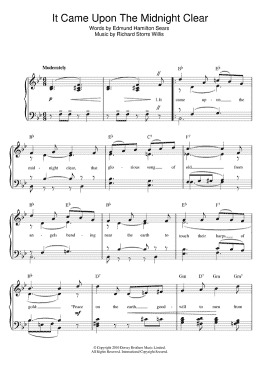 page one of It Came Upon The Midnight Clear (Beginner Piano)