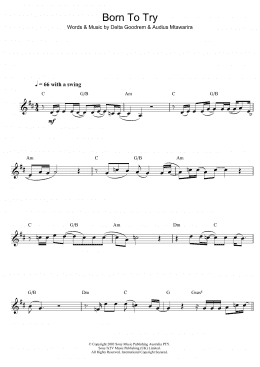 page one of Born To Try (Clarinet Solo)
