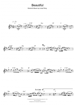 page one of Beautiful (Alto Sax Solo)