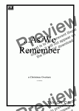page one of ...As We Remember: A Christmas Overture