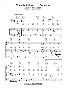 page one of There Is A Green Hill Far Away (Piano, Vocal & Guitar Chords)