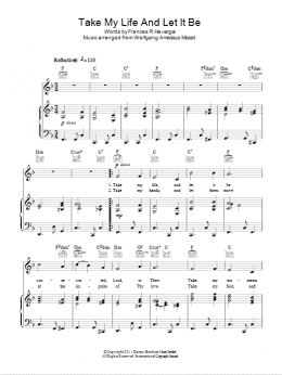 page one of Take My Life And Let It Be (Piano, Vocal & Guitar Chords)