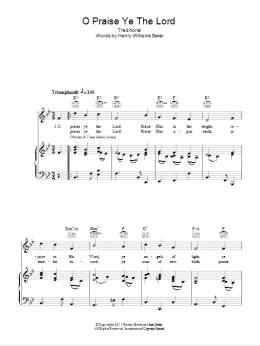 page one of O Praise Ye The Lord (Piano, Vocal & Guitar Chords)