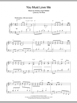 page one of You Must Love Me (Piano Solo)