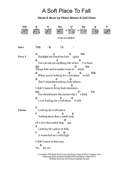 page one of A Soft Place To Fall (Guitar Chords/Lyrics)