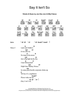page one of Say It Isn't So (Guitar Chords/Lyrics)
