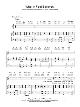 page one of What A Fool Believes (Piano, Vocal & Guitar Chords)