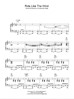 page one of Ride Like The Wind (Piano, Vocal & Guitar Chords)