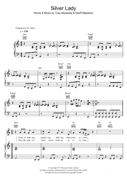 page one of Silver Lady (Piano, Vocal & Guitar Chords)