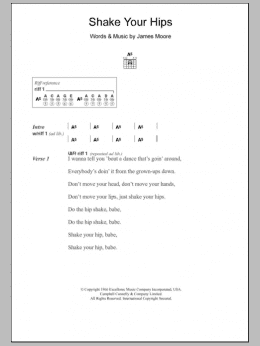 page one of Shake Your Hips (Guitar Chords/Lyrics)