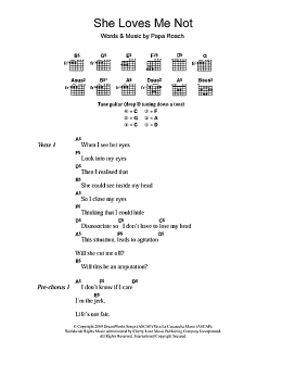 page one of She Loves Me Not (Guitar Chords/Lyrics)
