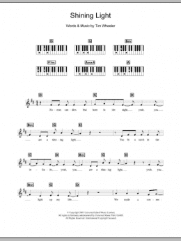 page one of Shining Light (Piano Chords/Lyrics)