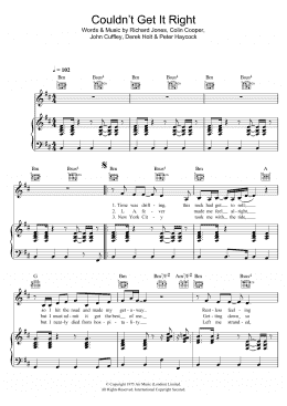 page one of Couldn't Get It Right (Piano, Vocal & Guitar Chords)