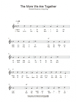 page one of The More We Are Together (Lead Sheet / Fake Book)