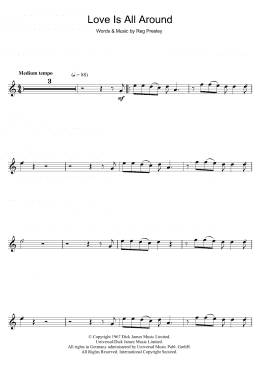 page one of Love Is All Around (Clarinet Solo)