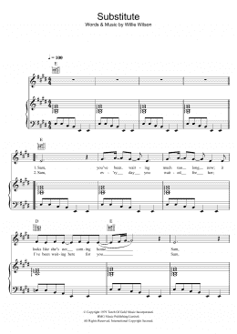 page one of Substitute (Piano, Vocal & Guitar Chords)