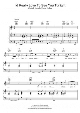 page one of I'd Really Love To See You Tonight (Piano, Vocal & Guitar Chords)
