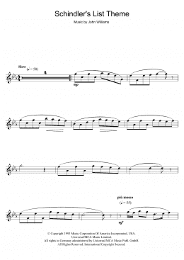 page one of Theme From Schindler's List (Flute Solo)