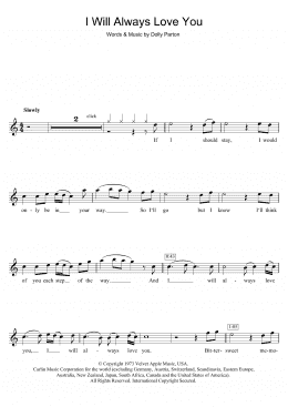 page one of I Will Always Love You (Flute Solo)