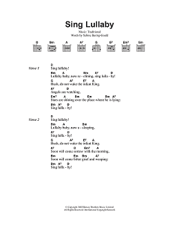 page one of Sing Lullaby (Guitar Chords/Lyrics)