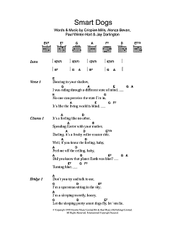 page one of Smart Dogs (Guitar Chords/Lyrics)