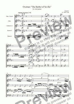 page one of Overture, Barber of Seville