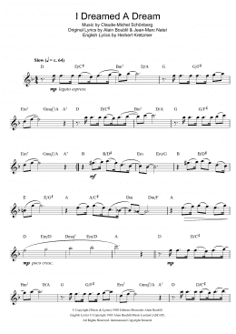 page one of I Dreamed A Dream (from Les Miserables) (Flute Solo)