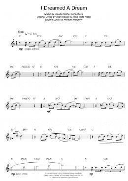 page one of I Dreamed A Dream (from Les Miserables) (Alto Sax Solo)
