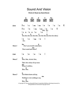 page one of Sound And Vision (Guitar Chords/Lyrics)
