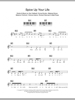 page one of Spice Up Your Life (Piano Chords/Lyrics)