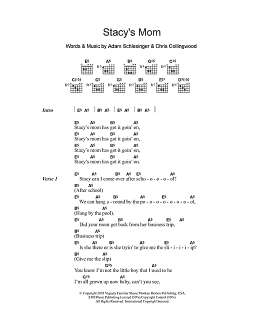 page one of Stacy's Mom (Guitar Chords/Lyrics)