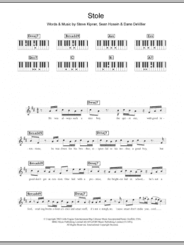 page one of Stole (Piano Chords/Lyrics)