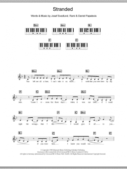 page one of Stranded (Piano Chords/Lyrics)