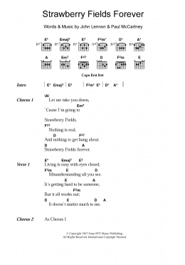 page one of Strawberry Fields Forever (Guitar Chords/Lyrics)