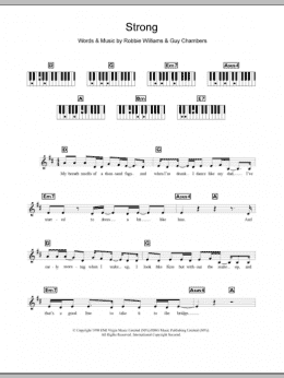 page one of Strong (Piano Chords/Lyrics)